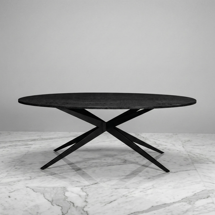 Eettafel Lexi ovaal 200cm zwart MDF