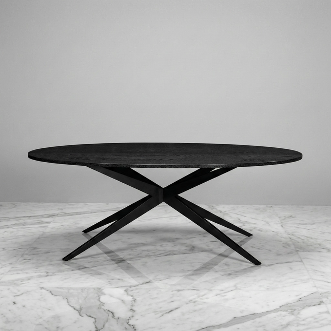 Eettafel Lexi ovaal 200cm zwart MDF