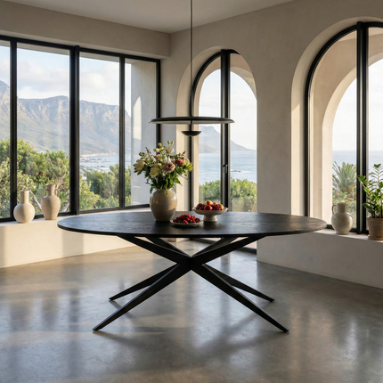 Eettafel Lexi ovaal 200cm zwart MDF