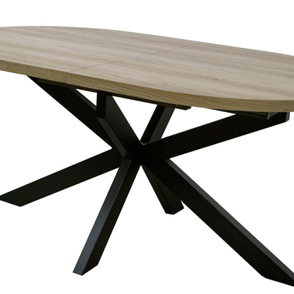 Uitschuifbare eettafel ovaal 160-220cm Liam lichtbruin MDF