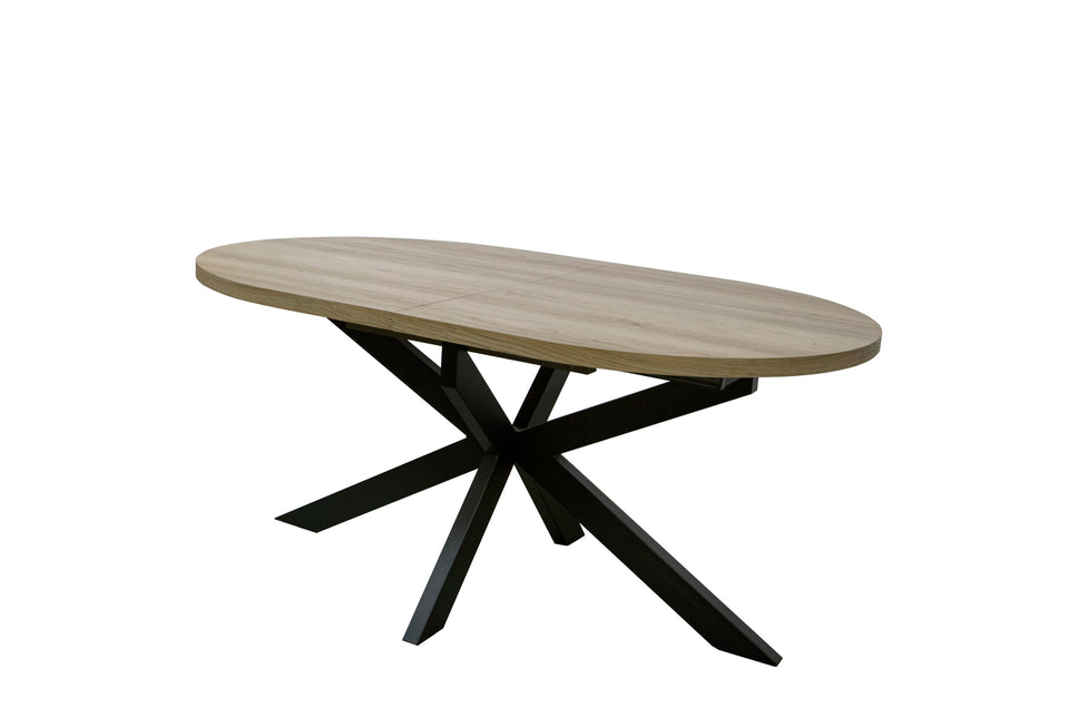 Uitschuifbare eettafel ovaal 160-220cm Liam lichtbruin MDF