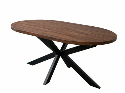 Uitschuifbare eettafel ovaal 160-220cm Liam walnoot MDF