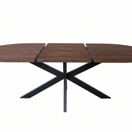 Uitschuifbare eettafel ovaal 160-220cm Liam walnoot MDF