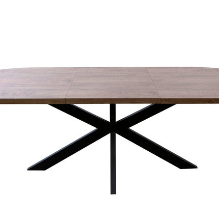 Uitschuifbare eettafel ovaal 180-240cm Liam bruin MDF