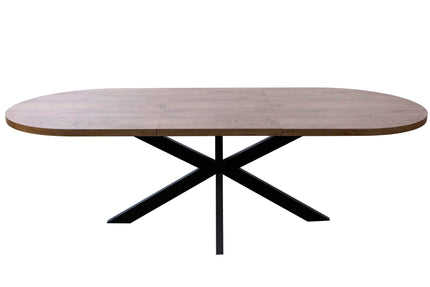 Uitschuifbare eettafel ovaal 180-240cm Liam bruin MDF