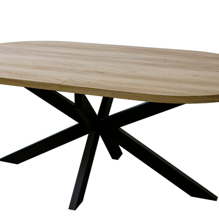 Uitschuifbare eettafel ovaal 180-240cm Liam lichtbruin MDF