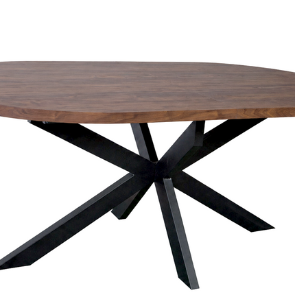 Uitschuifbare eettafel ovaal 180-240cm Liam walnoot MDF