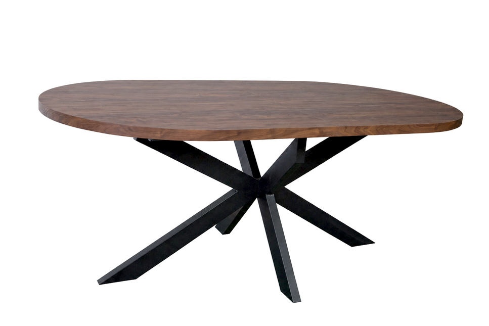 Uitschuifbare eettafel ovaal 180-240cm Liam walnoot MDF