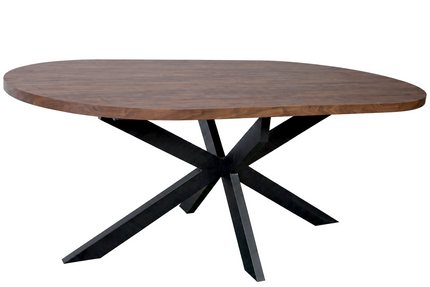 Uitschuifbare eettafel ovaal 180-240cm Liam walnoot MDF