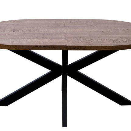 Uitschuifbare eettafel ovaal 160-220cm Liam bruin MDF
