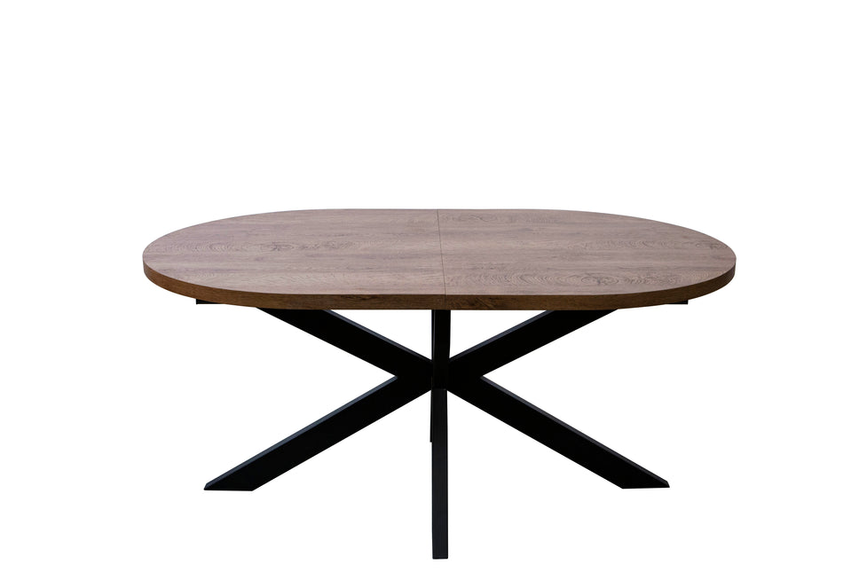 Uitschuifbare eettafel ovaal 160-220cm Liam bruin MDF