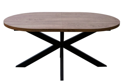 Uitschuifbare eettafel ovaal 160-220cm Liam bruin MDF