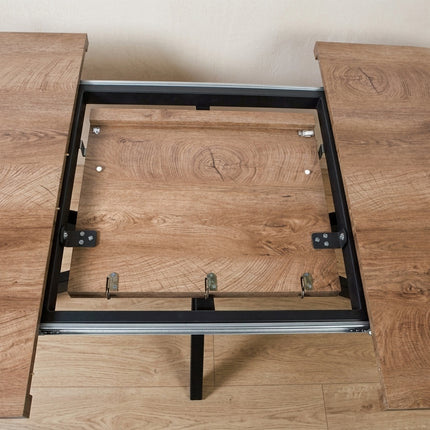 Uitschuifbare eettafel ovaal 160-220cm Liam bruin MDF