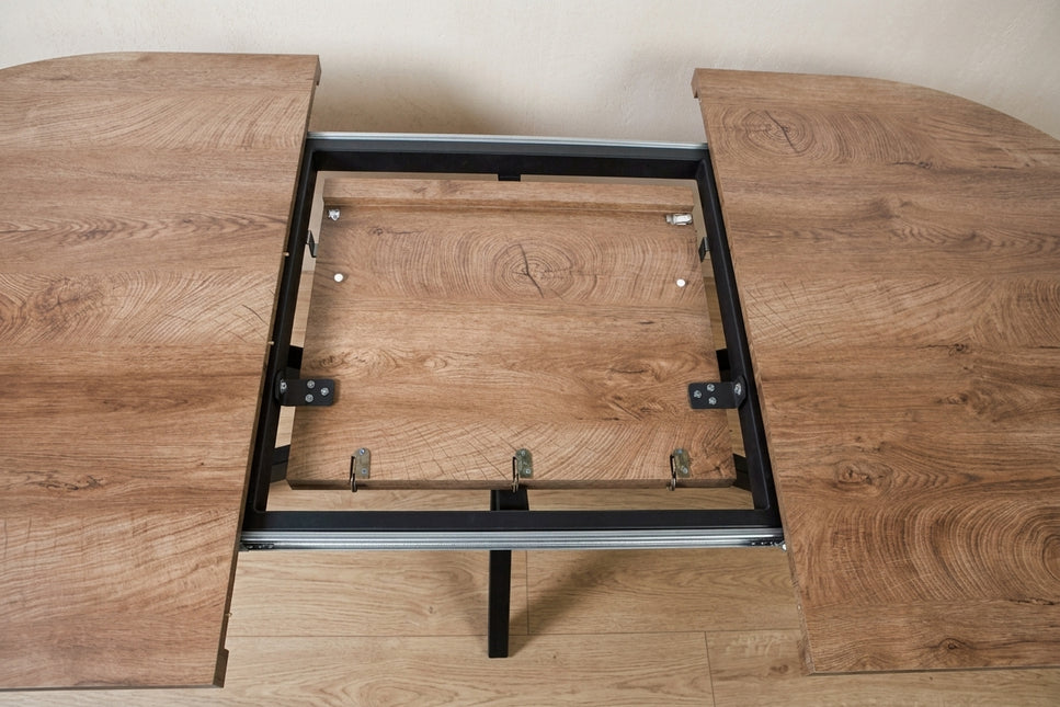 Uitschuifbare eettafel ovaal 160-220cm Liam bruin MDF