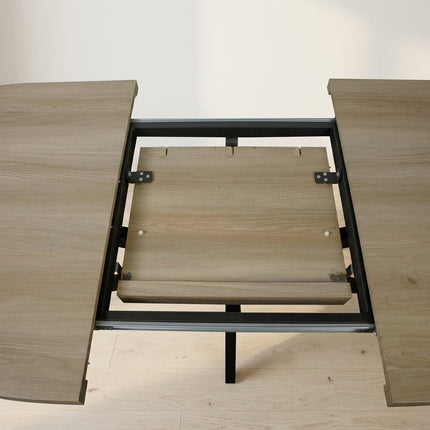 Uitschuifbare eettafel ovaal 180-240cm Liam lichtbruin MDF