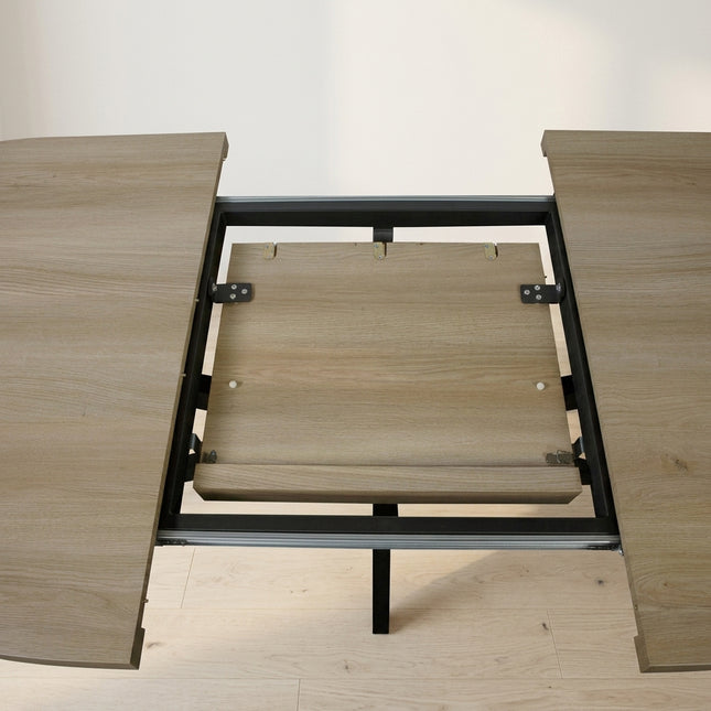 Uitschuifbare eettafel ovaal 180-240cm Liam lichtbruin MDF