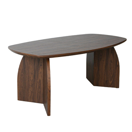 Eettafel Japandi deens ovaal 180cm walnoot MDF Miran