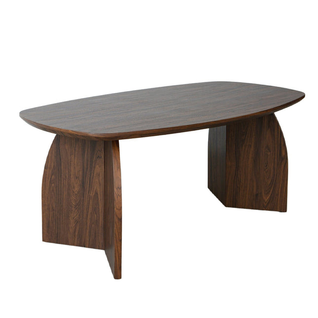 Eettafel Japandi deens ovaal 180cm walnoot MDF Miran