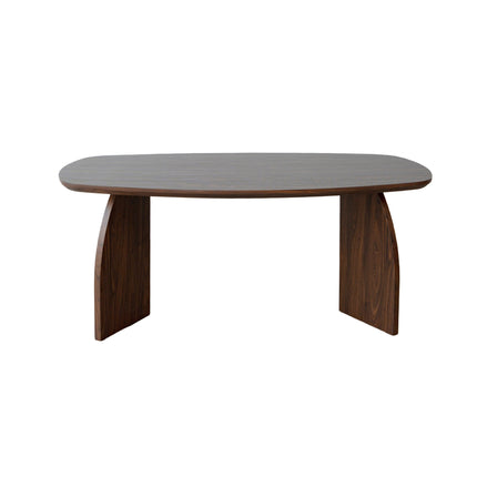 Eettafel Japandi deens ovaal 180cm walnoot MDF Miran