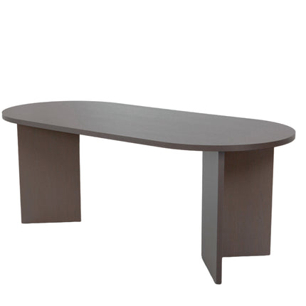 Eettafel Japandi ovaal 220cm walnoot melamine Nancy