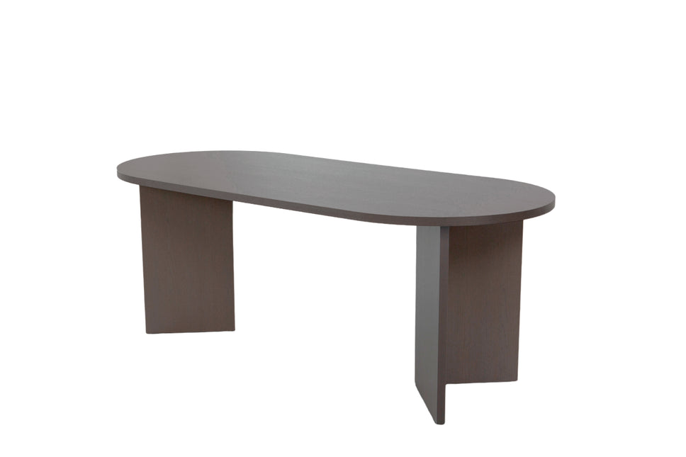 Eettafel Japandi ovaal 220cm walnoot melamine Nancy