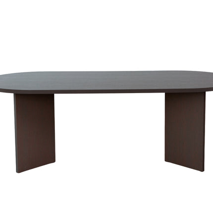 Eettafel Japandi ovaal 200cm walnoot melamine Nancy