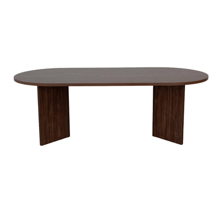 Eettafel Japandi ovaal 220cm bruin melamine Nancy