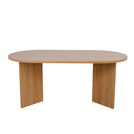 Eettafel Japandi ovaal 180cm lichtbruin melamine Nancy
