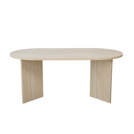 Eettafel Japandi ovaal 180cm travertin melamine Nancy