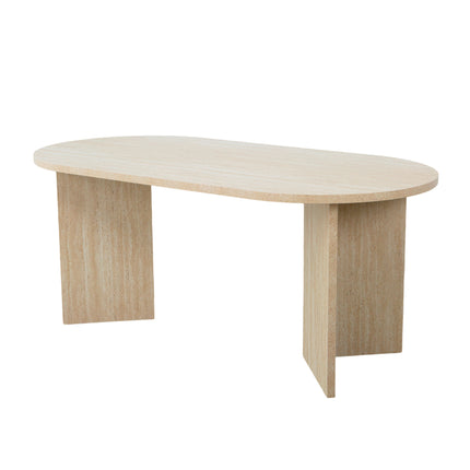 Eettafel Japandi ovaal 180cm travertin melamine Nancy