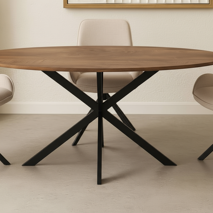 Eettafel Rato ovaal 160cm bruin MDF