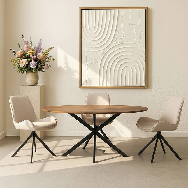 Eettafel Rato ovaal 160cm bruin MDF