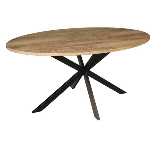 Eettafel Rato ovaal 160cm lichtbruin MDF