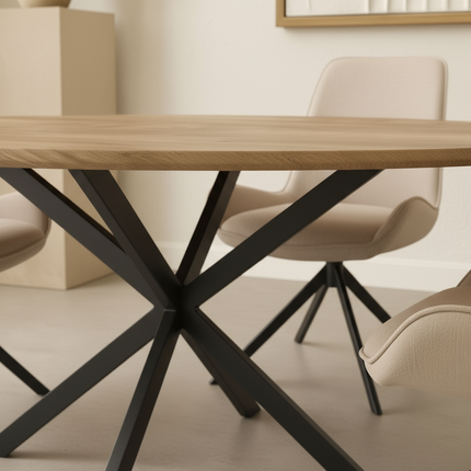Eettafel Rato ovaal 160cm lichtbruin MDF