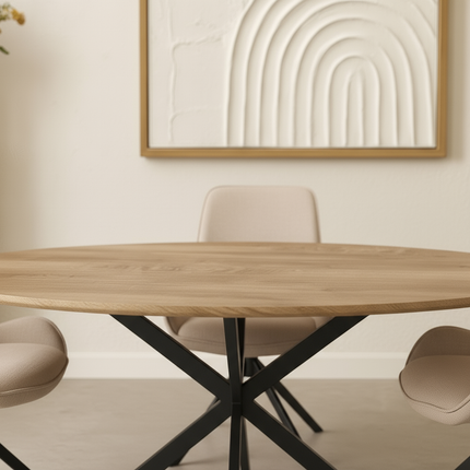 Eettafel Rato ovaal 160cm lichtbruin MDF