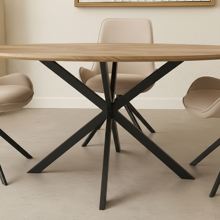Eettafel Rato ovaal 160cm lichtbruin MDF