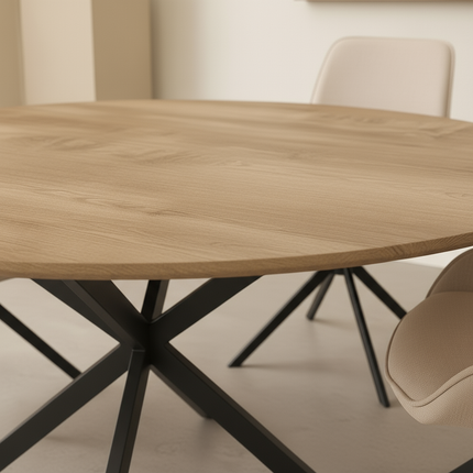 Eettafel Rato ovaal 160cm lichtbruin MDF