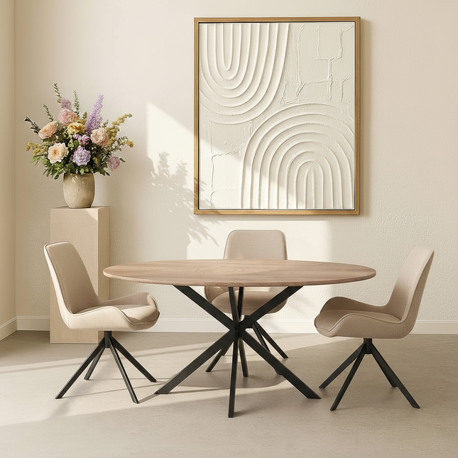 Eettafel Rato ovaal 160cm naturel MDF