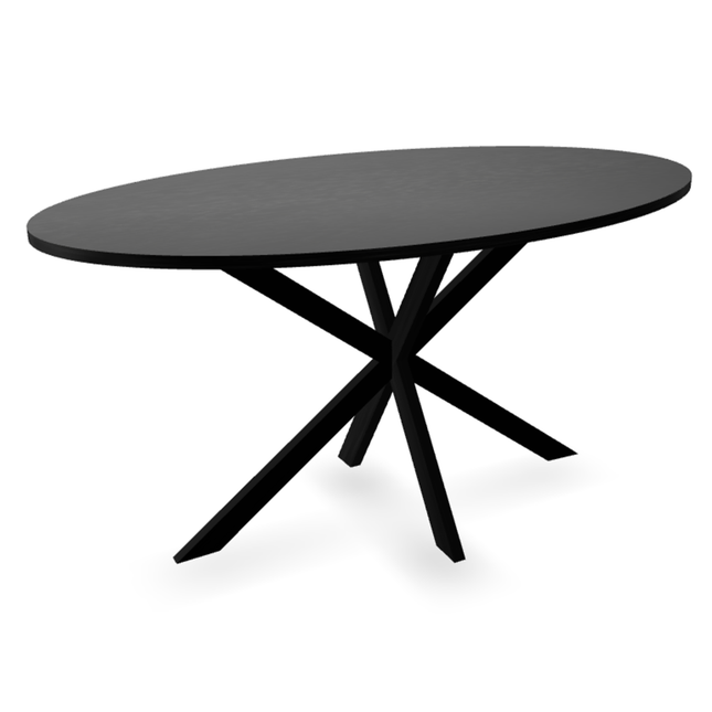 Eettafel Rato ovaal 160cm zwart MDF