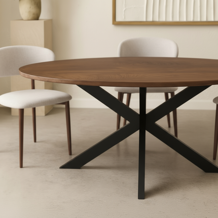 Eettafel Rato ovaal 180cm bruin MDF