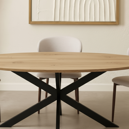 Eettafel Rato ovaal 180cm lichtbruin MDF