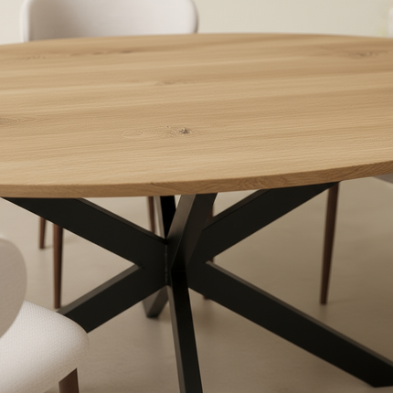 Eettafel Rato ovaal 180cm lichtbruin MDF