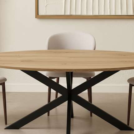 Eettafel Rato ovaal 180cm lichtbruin MDF