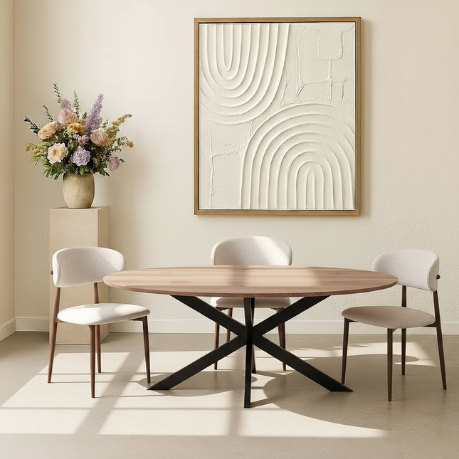 Eettafel Rato ovaal 180cm naturel MDF