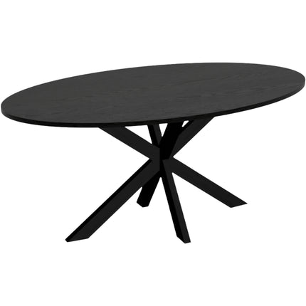 Eettafel Rato ovaal 180cm zwart MDF
