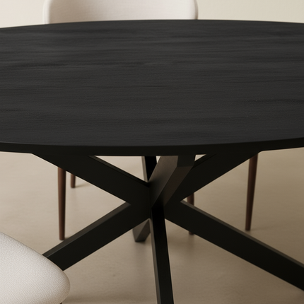 Eettafel Rato ovaal 180cm zwart MDF