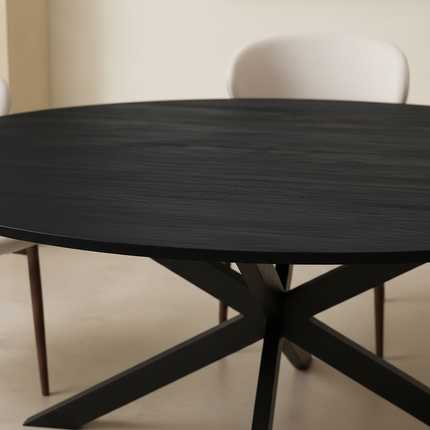 Eettafel Rato ovaal 180cm zwart MDF