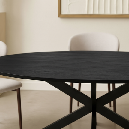 Eettafel Rato ovaal 180cm zwart MDF