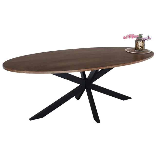 Eettafel Rato ovaal 210cm bruin MDF
