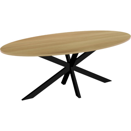 Eettafel Rato ovaal 210cm lichtbruin MDF
